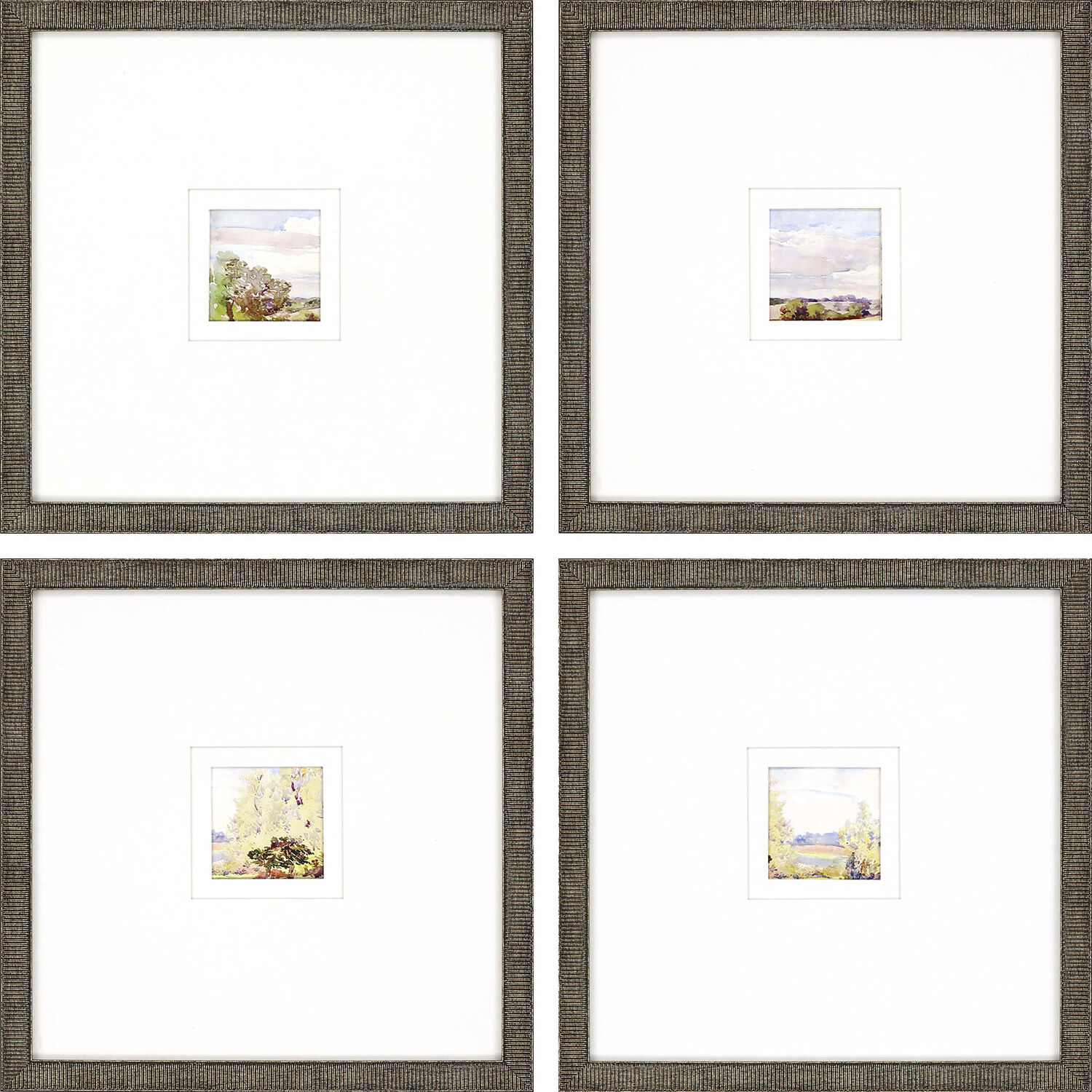 Petite Placid / Petite Sunrise Multi and Green and Orange and White Framed Art