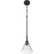 Pleated 1 Light 7.13 inch Flat Black Mini Pendant Ceiling Light