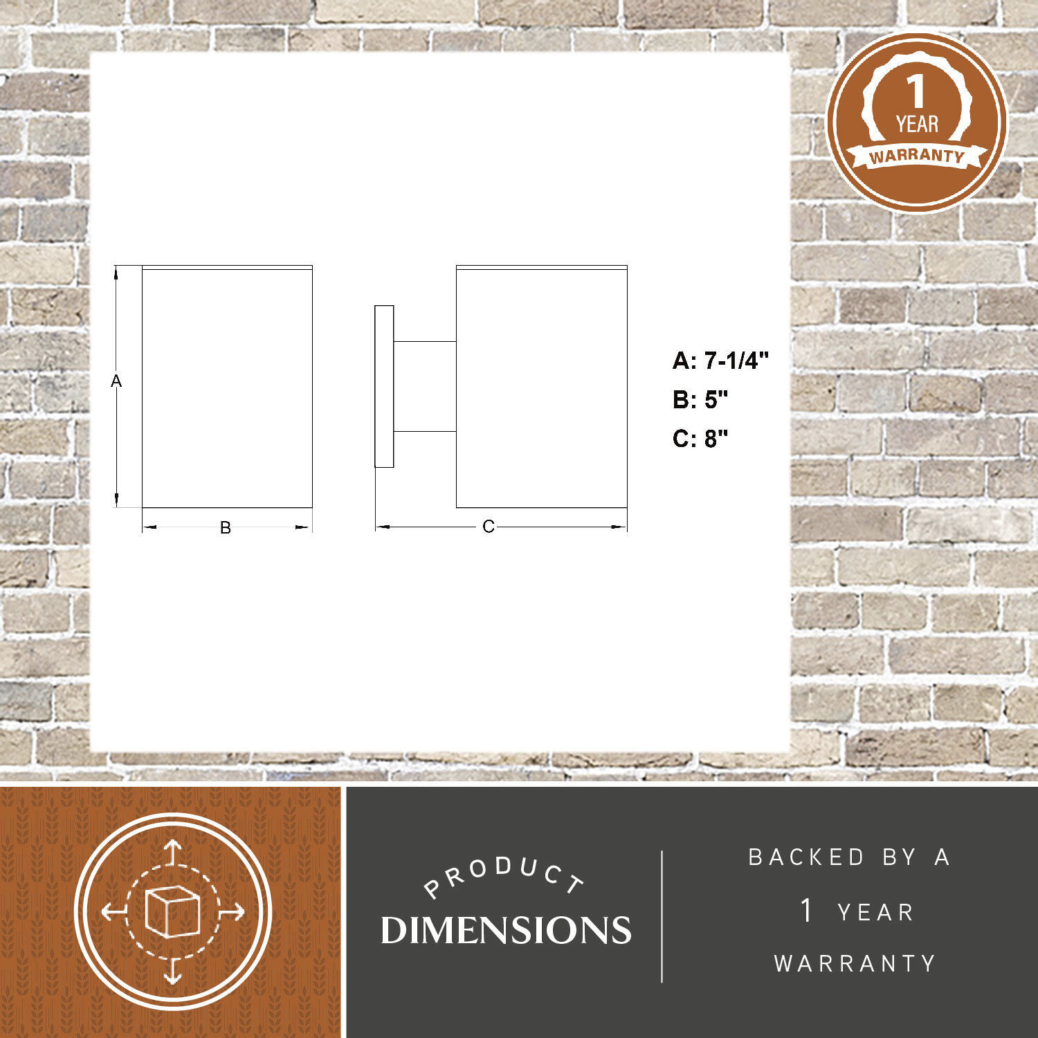 Chiasso LED 7.25 inch Warm Brass Outdoor Wall in 1