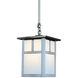 Mission 1 Light 10 inch Verdigris Patina Pendant Ceiling Light in White Opalescent, T-Bar Overlay