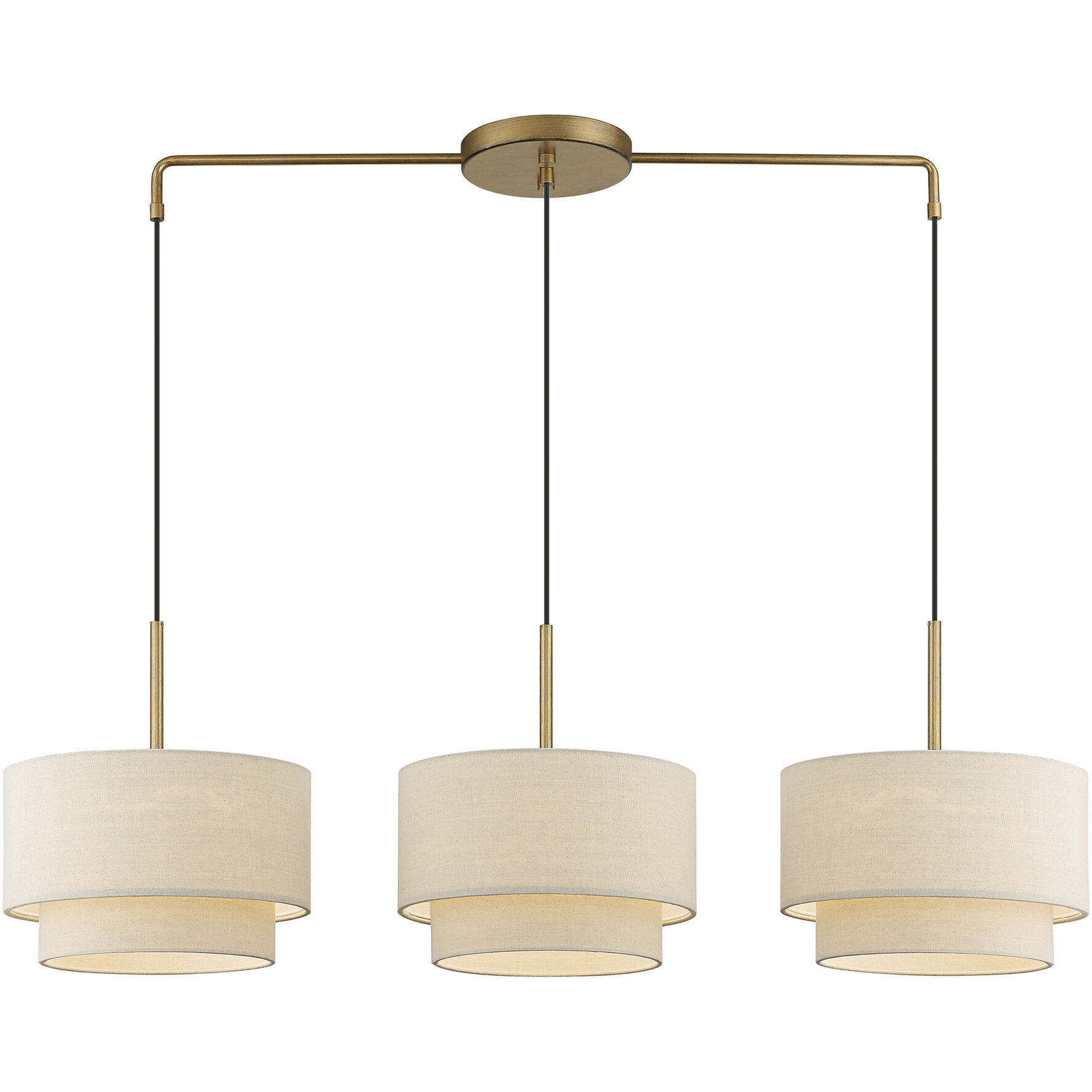 Bellingham 3 Light 13 inch Antique Gold Leaf Chandelier Ceiling Light, Large