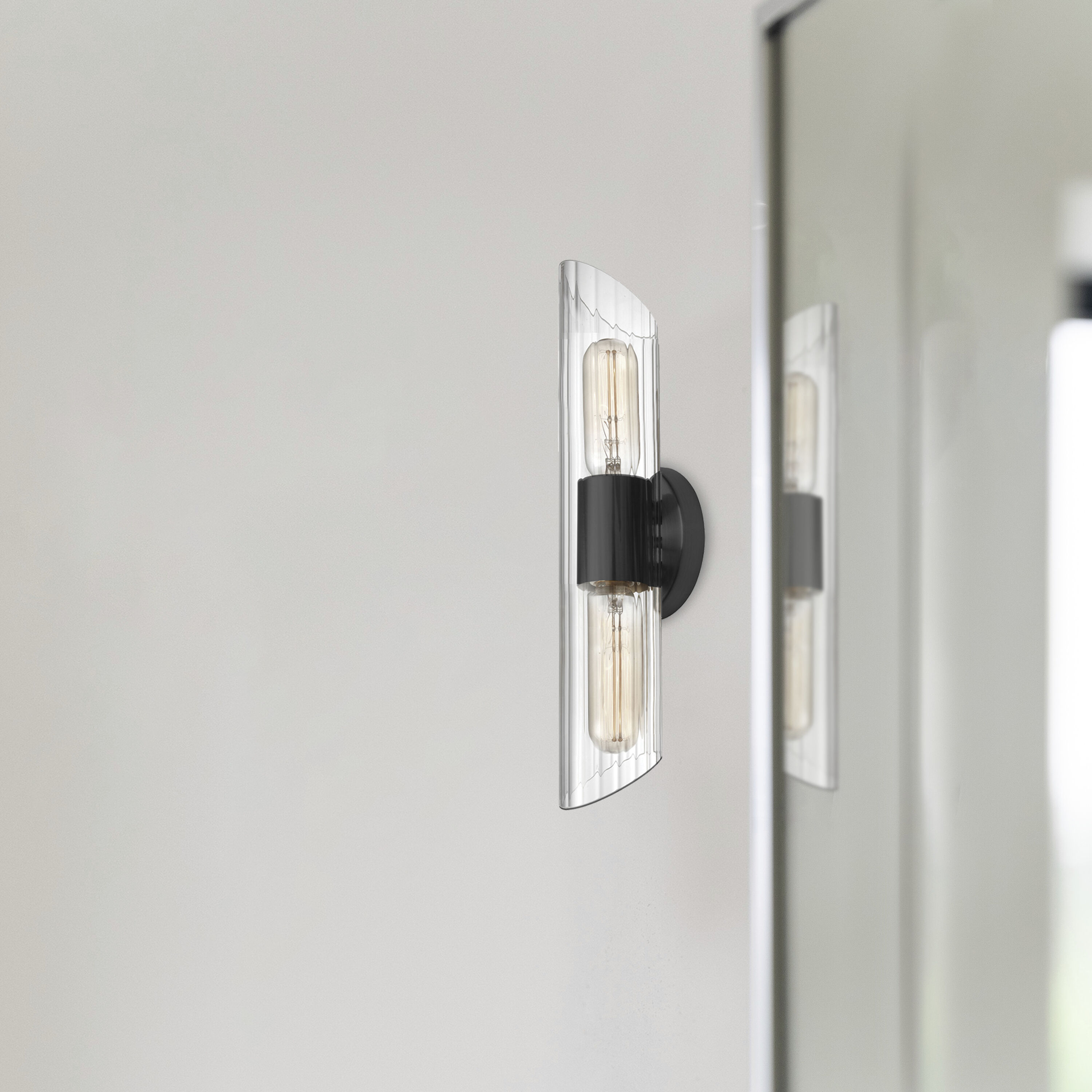 Samantha 2 Light 16 inch Matte Black Vanity Light Wall Light