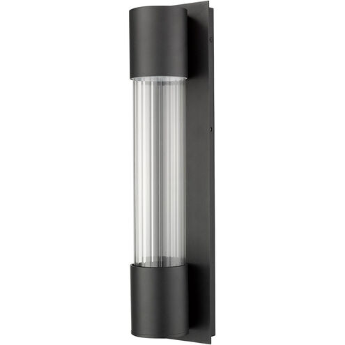 Striate LED 21 inch Black Outdoor Wall Light