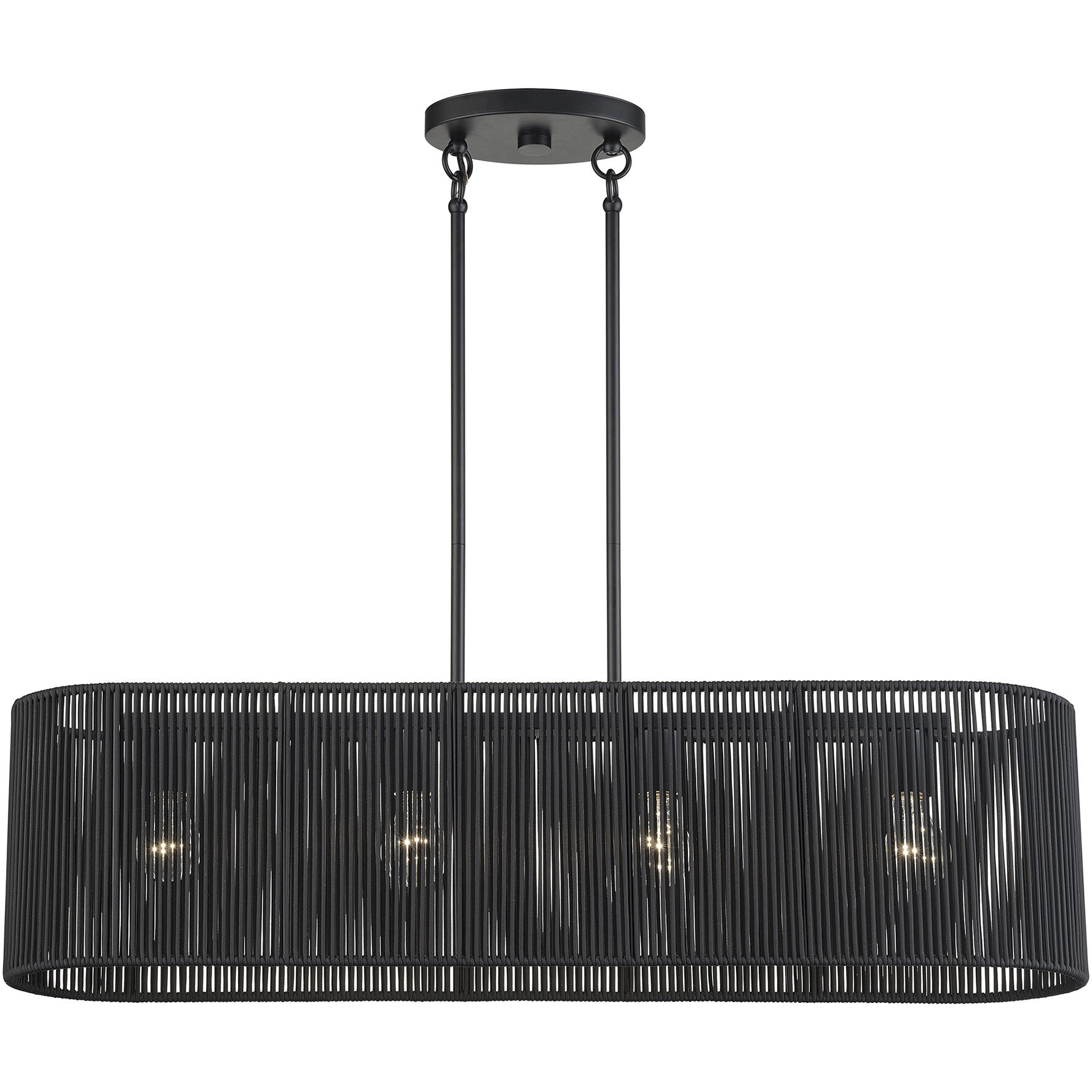 Acordia 4 Light 36 inch Black Linear Chandelier Ceiling Light, Large