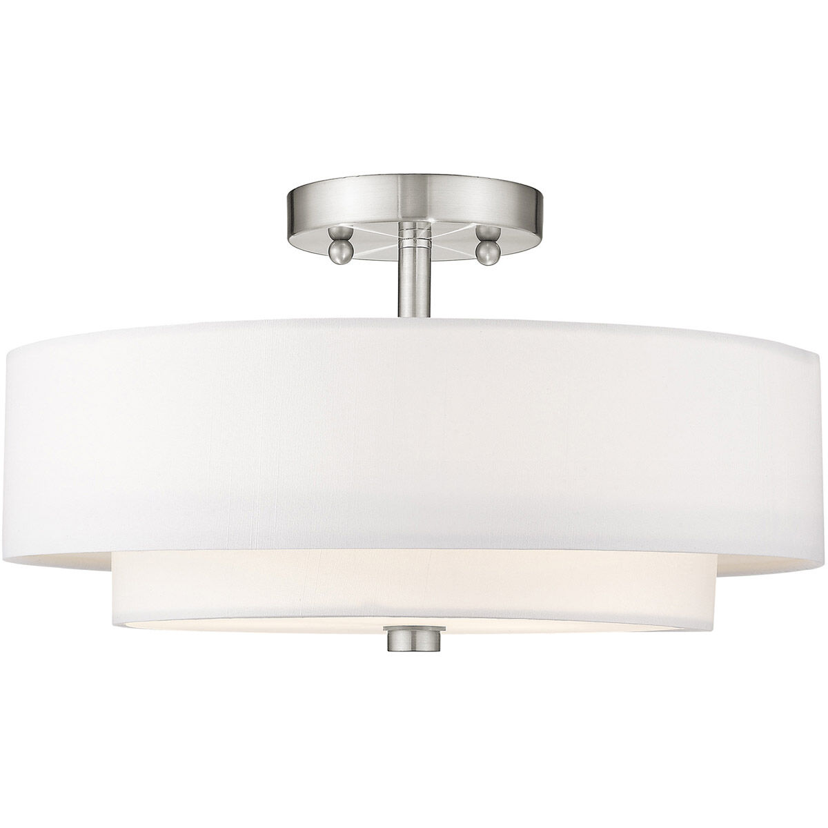 Claremont 3 Light 15 inch Brushed Nickel Semi-Flush Mount Ceiling Light
