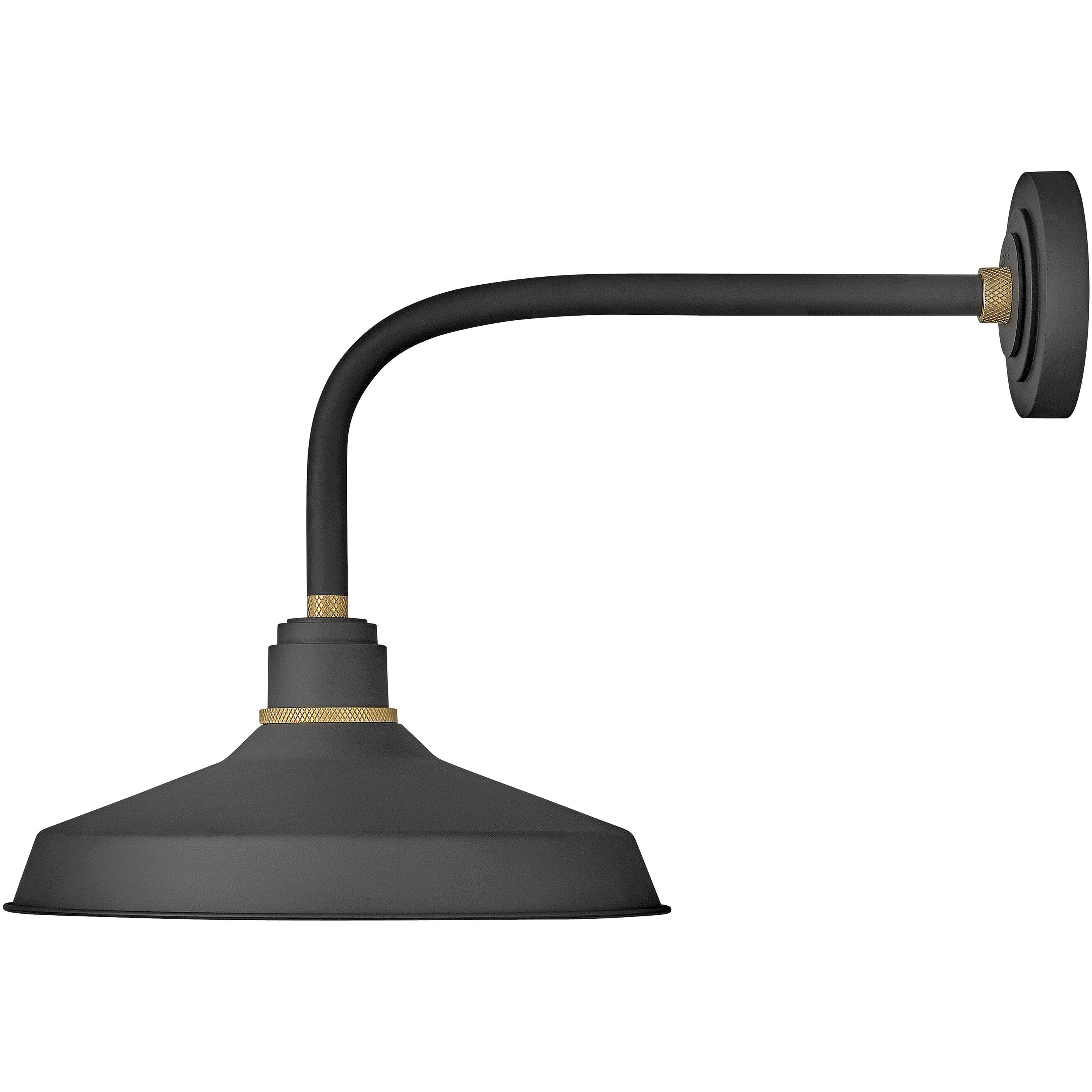 Foundry Classic Outdoor Barn Light in Textured Black, Straight Arm