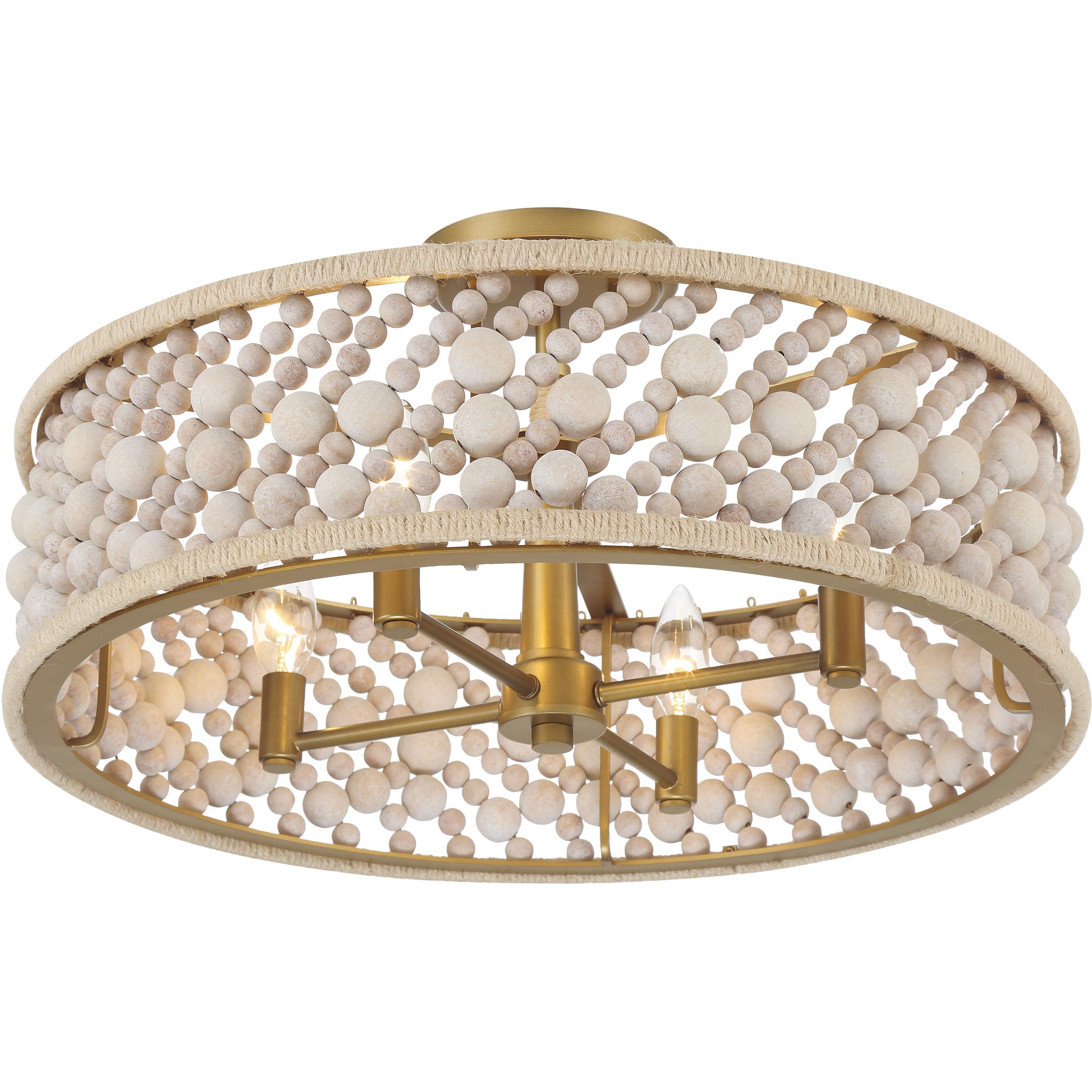 Horsmore 4 Light 20.25 inch Legacy Brass Semi Flush Ceiling Light