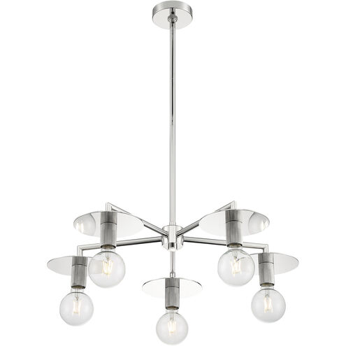 Bizet 5 Light 28 inch Polished Nickel Chandelier Ceiling Light