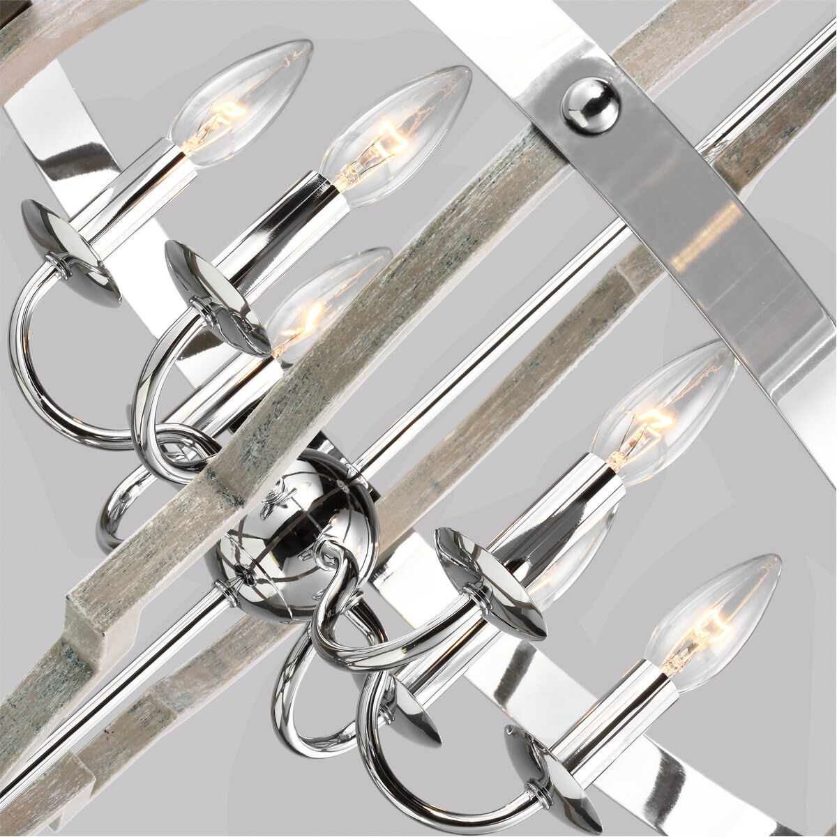 Socorro 6 Light 25 inch Washed Pine Foyer Pendant Ceiling Light