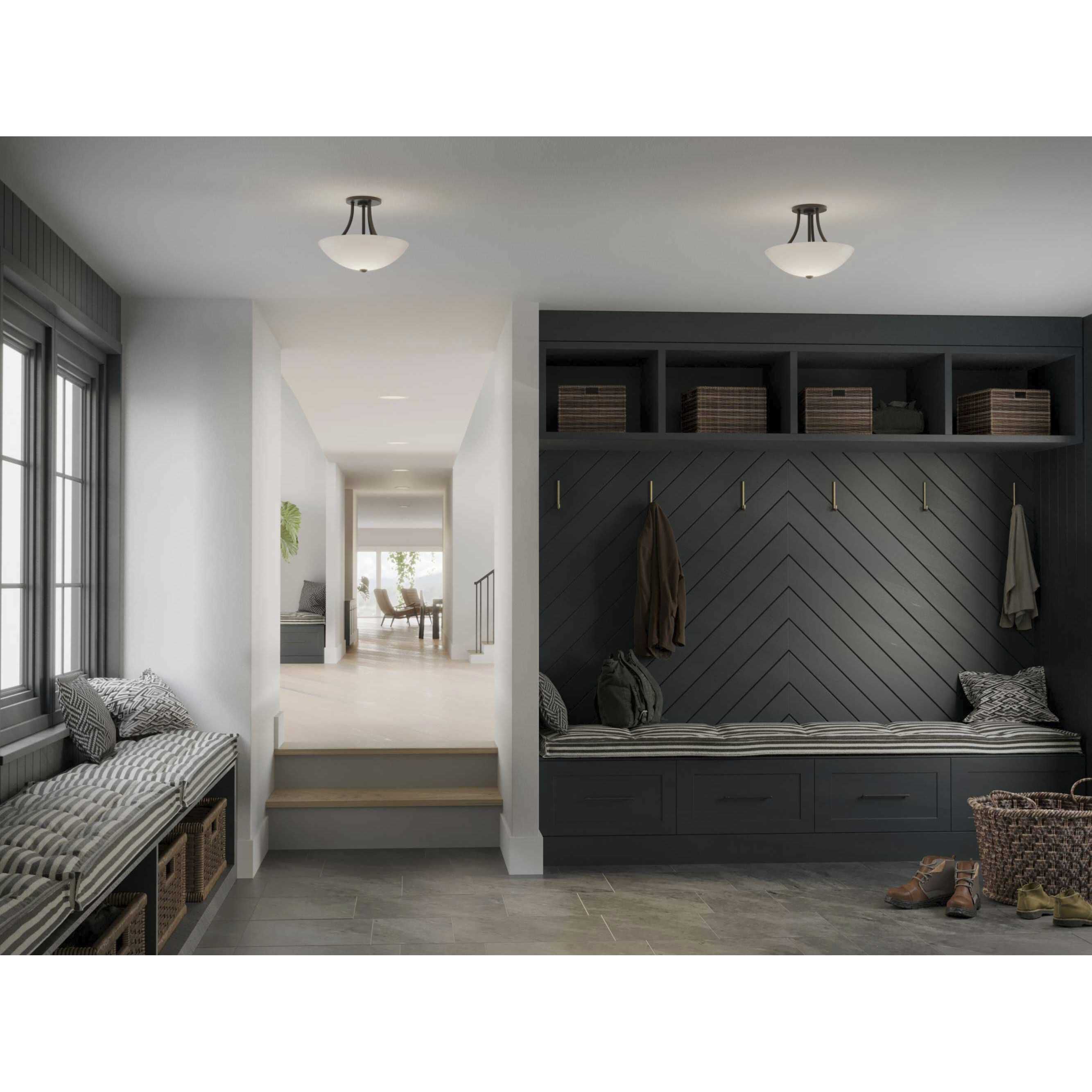 Gather 2 Light 13 inch Antique Bronze Semi-Flush Mount Convertible Ceiling Light