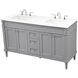 Bennett 60 X 21 X 35 inch Grey Vanity Sink Set