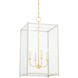 Chaselton 4 Light 15 inch Aged Brass/Off White Hanging Lantern Ceiling Light