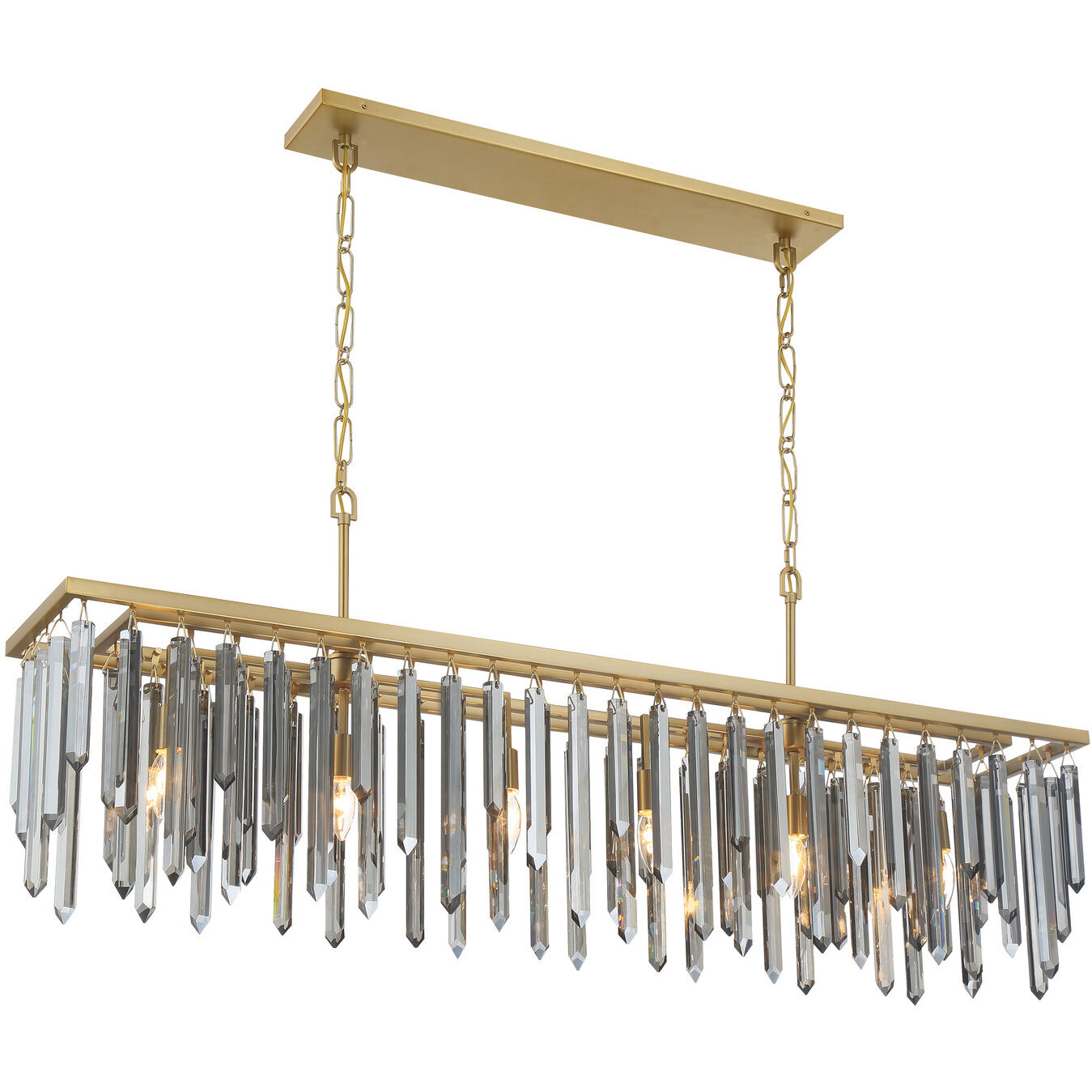 Gemma 6 Light 52 inch Modern Gold Linear Chandelier Ceiling Light
