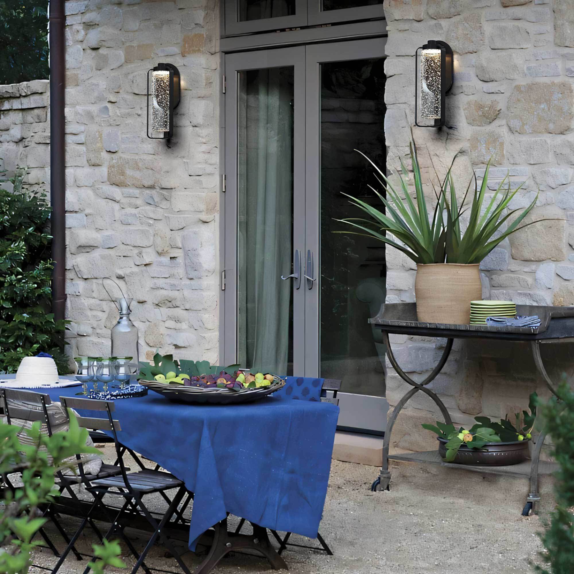 Clover LED 15.5 inch Sand Black Outdoor Wall Sconce