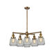 Franklin Restoration Chatham 6 Light 30 inch Brushed Brass Chandelier Ceiling Light in Incandescent, Mercury Glass, Franklin Restoration