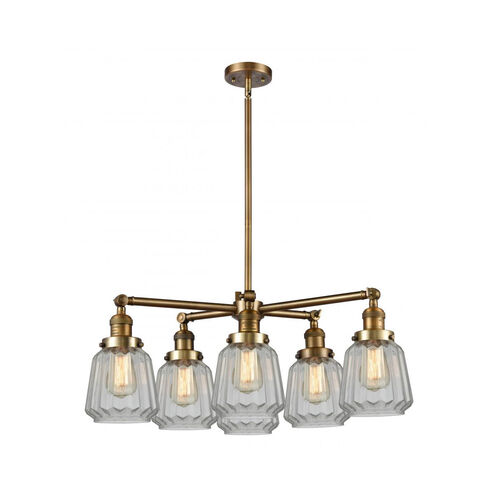 Franklin Restoration Chatham 6 Light 30 inch Brushed Brass Chandelier Ceiling Light in Incandescent, Mercury Glass, Franklin Restoration