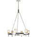Lucian 6 Light 31.5 inch Polished Nickel and Alabaster Chandelier Ceiling Light