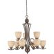 Triton 9 Light 31 inch Sable Bronze Chandelier Ceiling Light