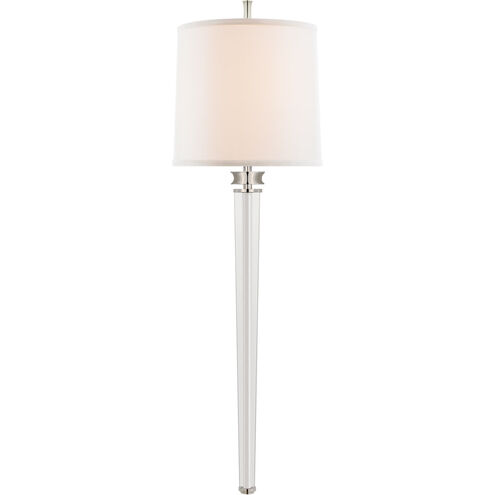 Thomas O'Brien Lyra 2 Light 11 inch Polished Nickel and Crystal Tail Sconce Wall Light, Large