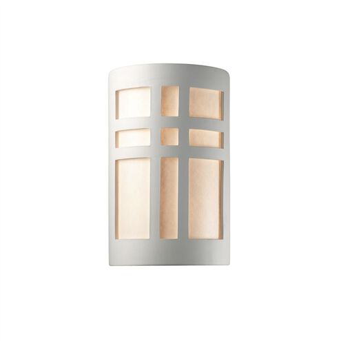 Ambiance Cylinder LED 8 inch Matte White Wall Sconce Wall Light in 2000 Lm LED, Mica, Large