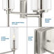 Elara 3 Light 22 inch Brushed Nickel Bath Vanity Wall Light