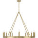 Dutton 12 Light 42.5 inch Signature Brass Chandelier Ceiling Light