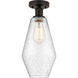 Edison Cindyrella 1 Light 7 inch Oil Rubbed Bronze Semi-Flush Mount Ceiling Light in Seedy Glass