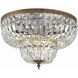 Waltham 4 Light 18 inch Olde Brass Flush Ceiling Light in Clear Hand Cut