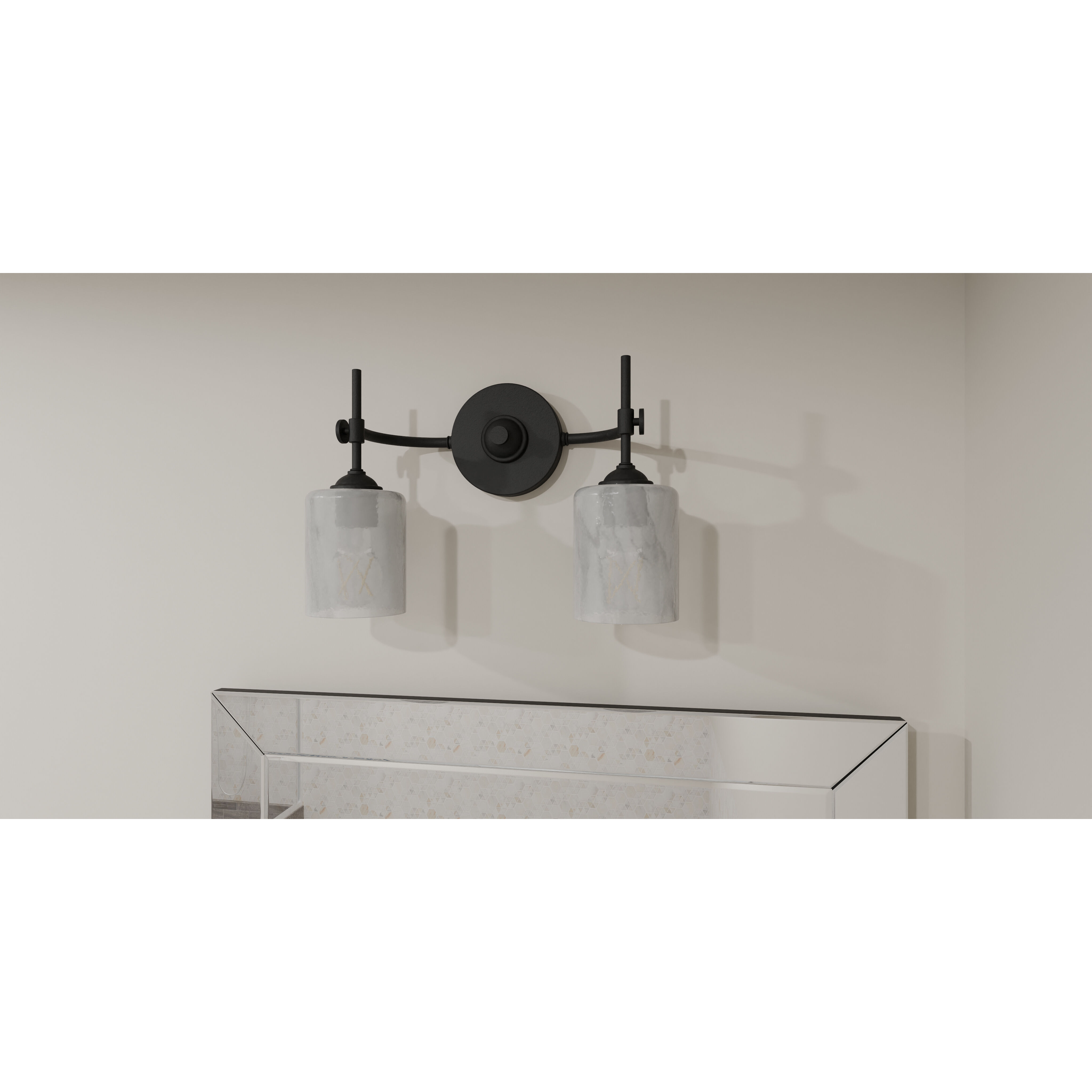 Aria 2 Light 15 inch Matte Black Bath Light Wall Light, Medium