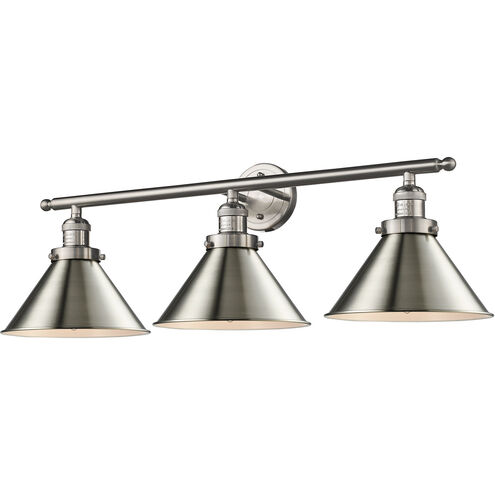 Briarcliff 3 Light 32 inch Brushed Satin Nickel Vanity Light Wall Light