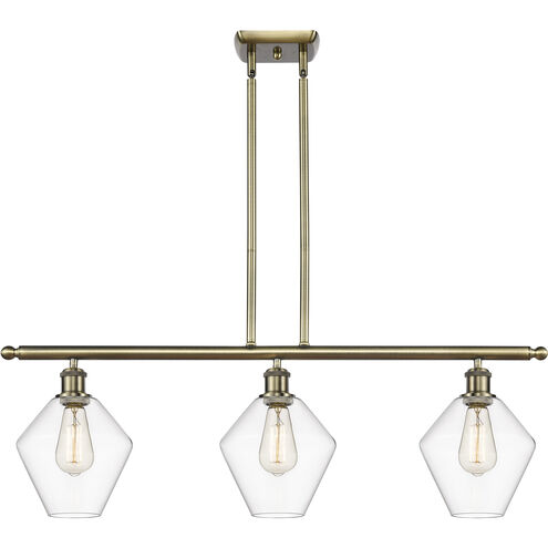 Ballston Cindyrella LED 36 inch Antique Brass Island Light Ceiling Light in Clear Glass