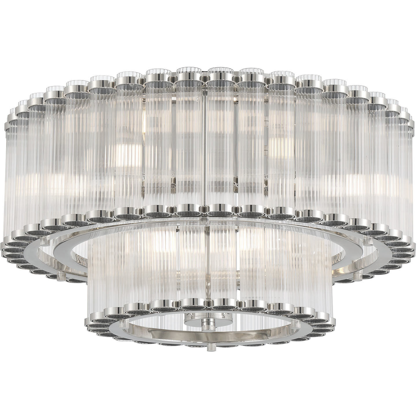 Glasbury 9 Light 23.75 inch Polished Nickel Flush Mount Ceiling Light