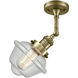 Franklin Restoration Small Oxford LED 7.5 inch Antique Brass Semi-Flush Mount Ceiling Light in Seedy Glass, Franklin Restoration