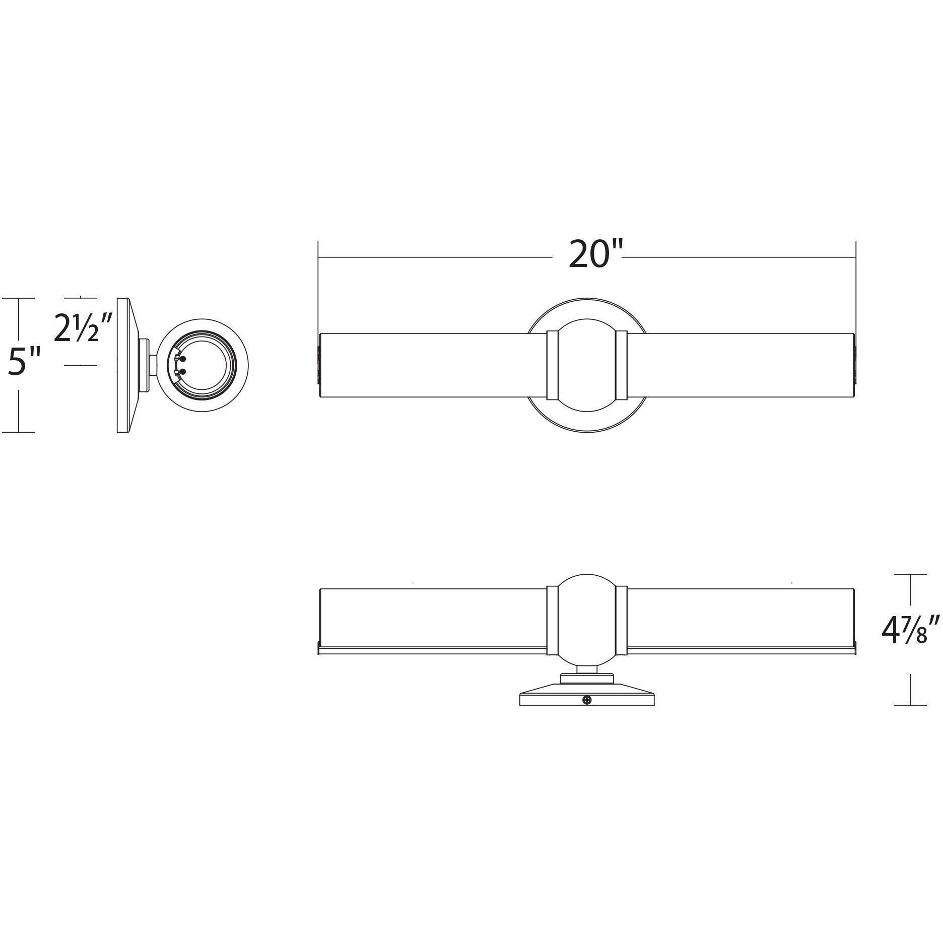 Juliet LED 20 inch Black Bath Vanity & Wall Light, dweLED