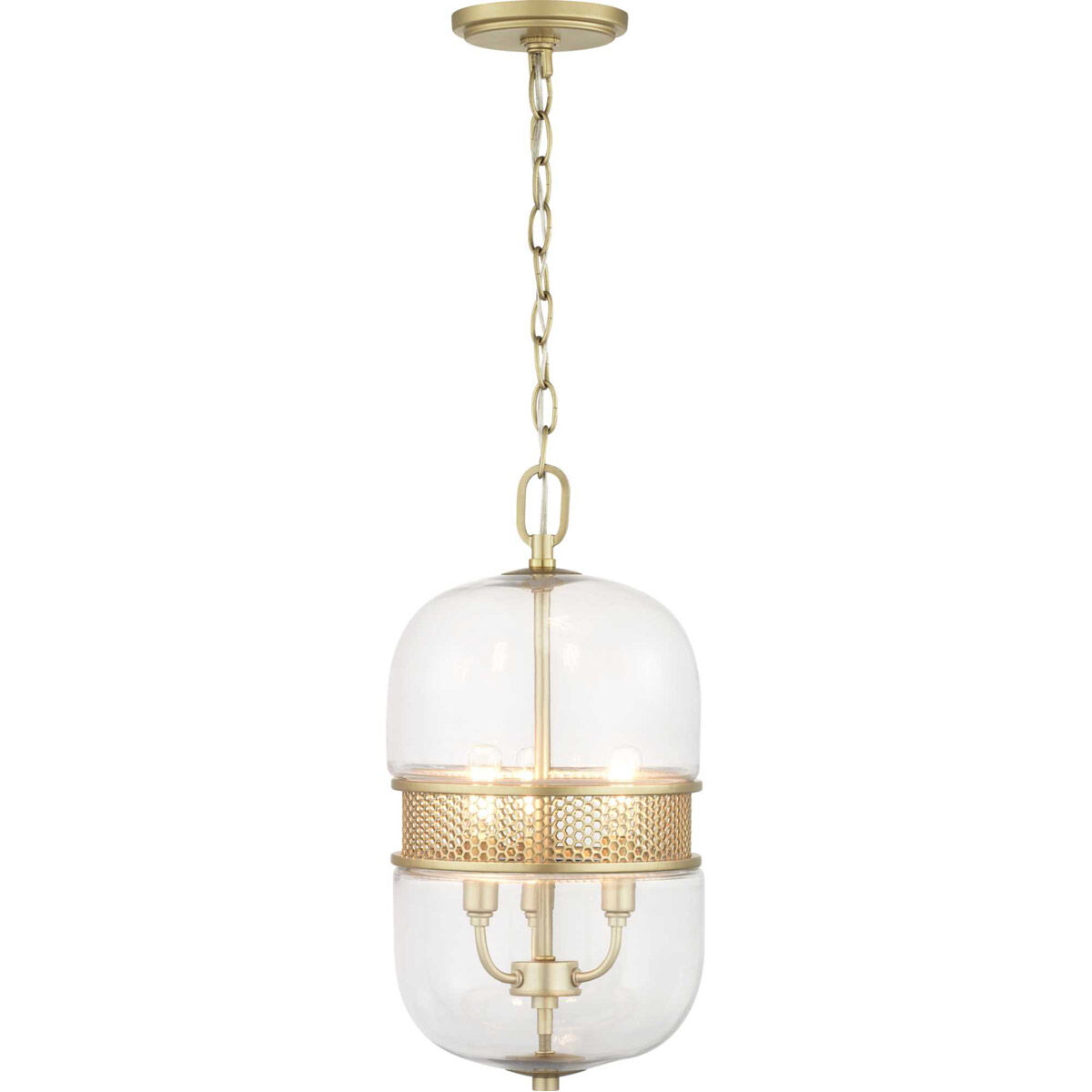 Gregory 3 Light Vintage Gold Pendant Ceiling Light