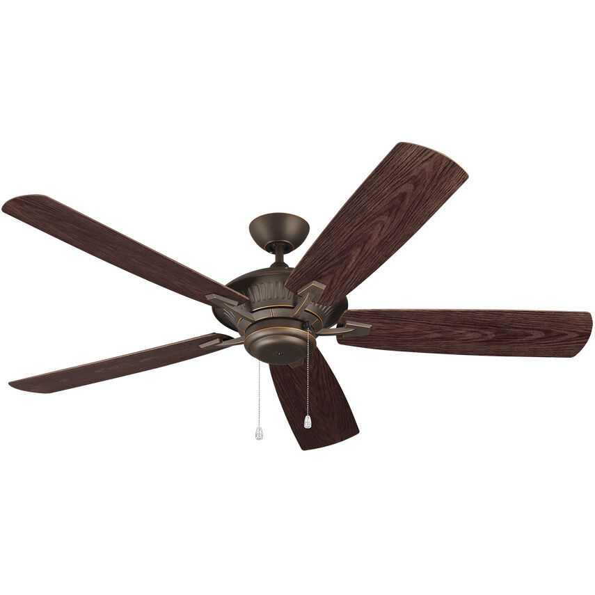Cyclone 60 60 inch Roman Bronze with American Walnut ABS w/Grain Blades Outdoor Ceiling Fan