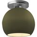 Radiance 1 Light 10 inch Matte Green and Brushed Nickel Semi Flush Ceiling Light