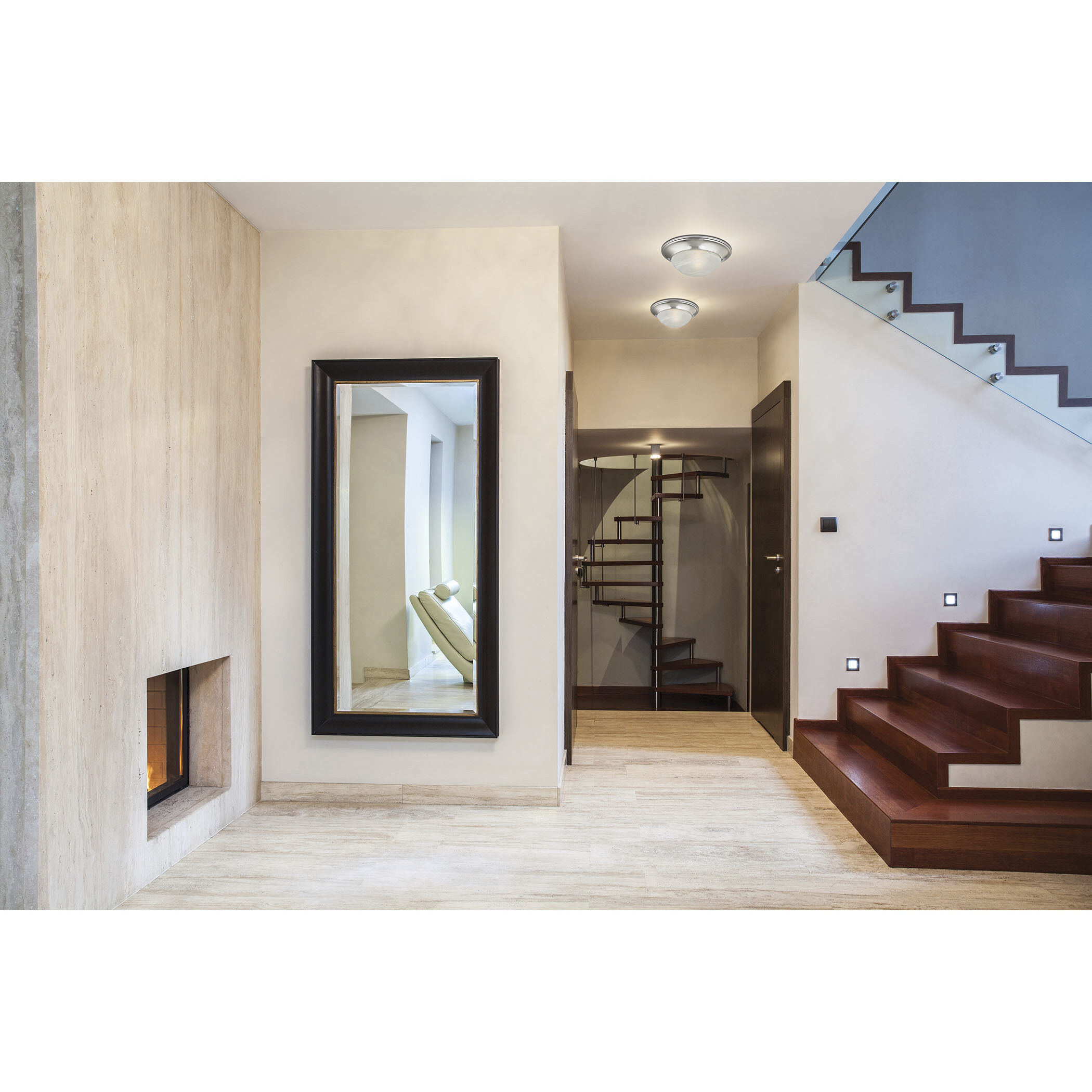 Fluor 1 Light 12 inch Brushed Nickel Flush Mount Ceiling Light