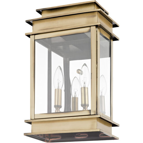 Princeton 2 Light 15 inch Antique Brass Outdoor Wall Lantern