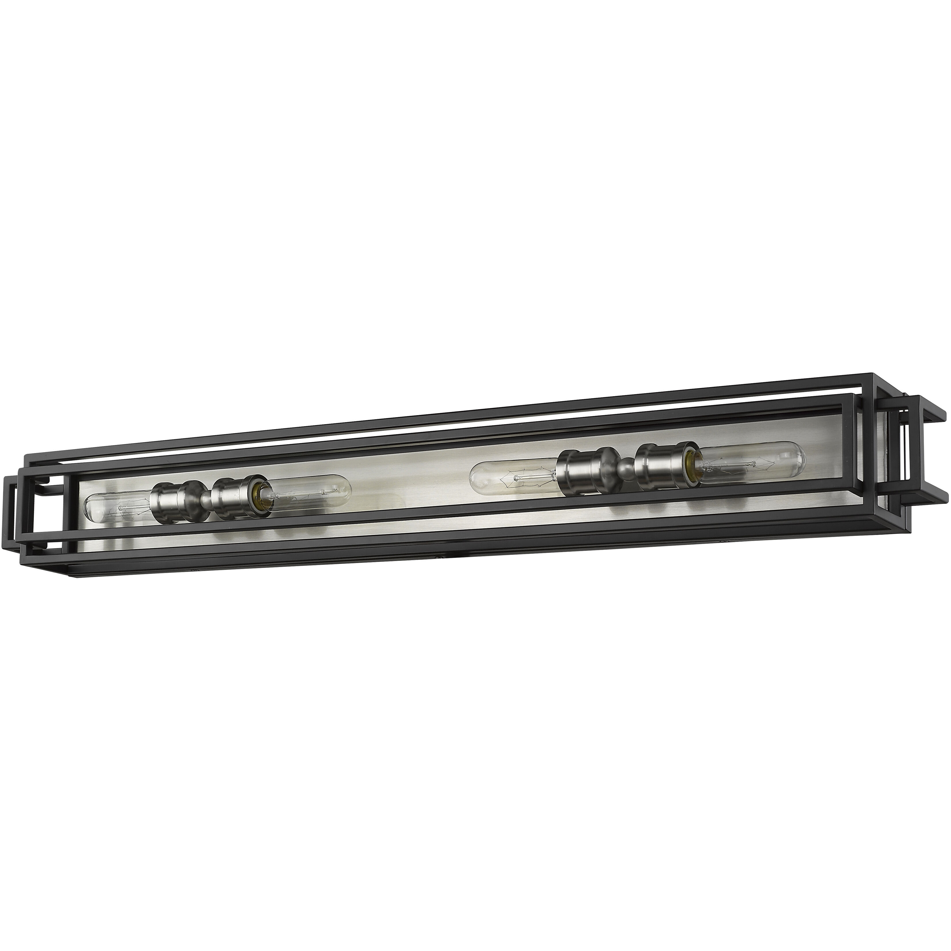 Titania 4 Light 40 inch Black and Brushed Nickel Vanity Wall Light