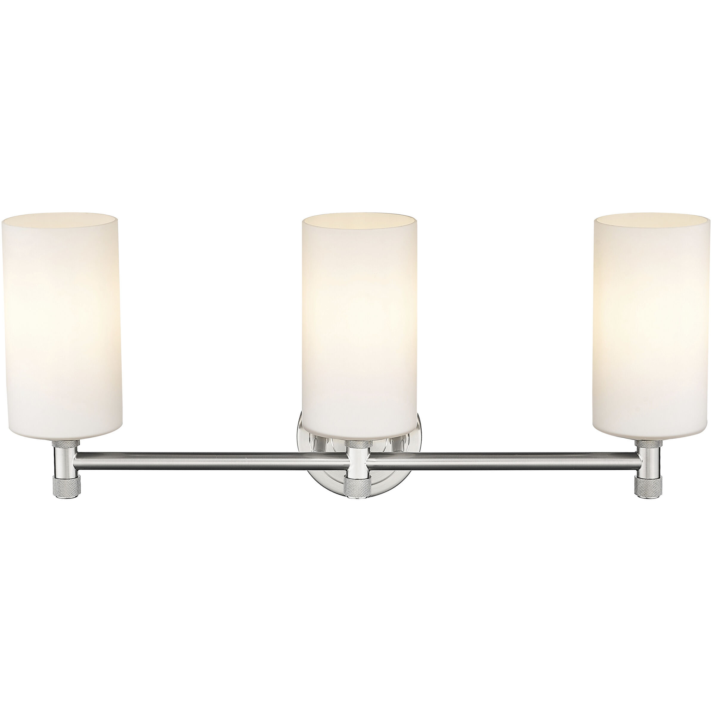 Downtown Urban Crown Point 3 Light 23.88 inch Satin Nickel Bath Vanity Light Wall Light in Matte White