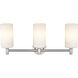 Downtown Urban Crown Point 3 Light 23.88 inch Satin Nickel Bath Vanity Light Wall Light in Matte White