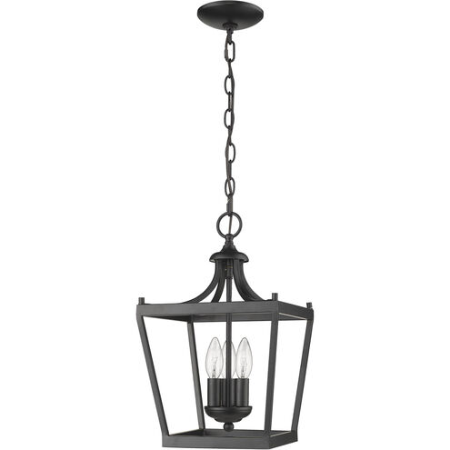 Kennedy 3 Light 10 inch Matte Black Chandelier Ceiling Light