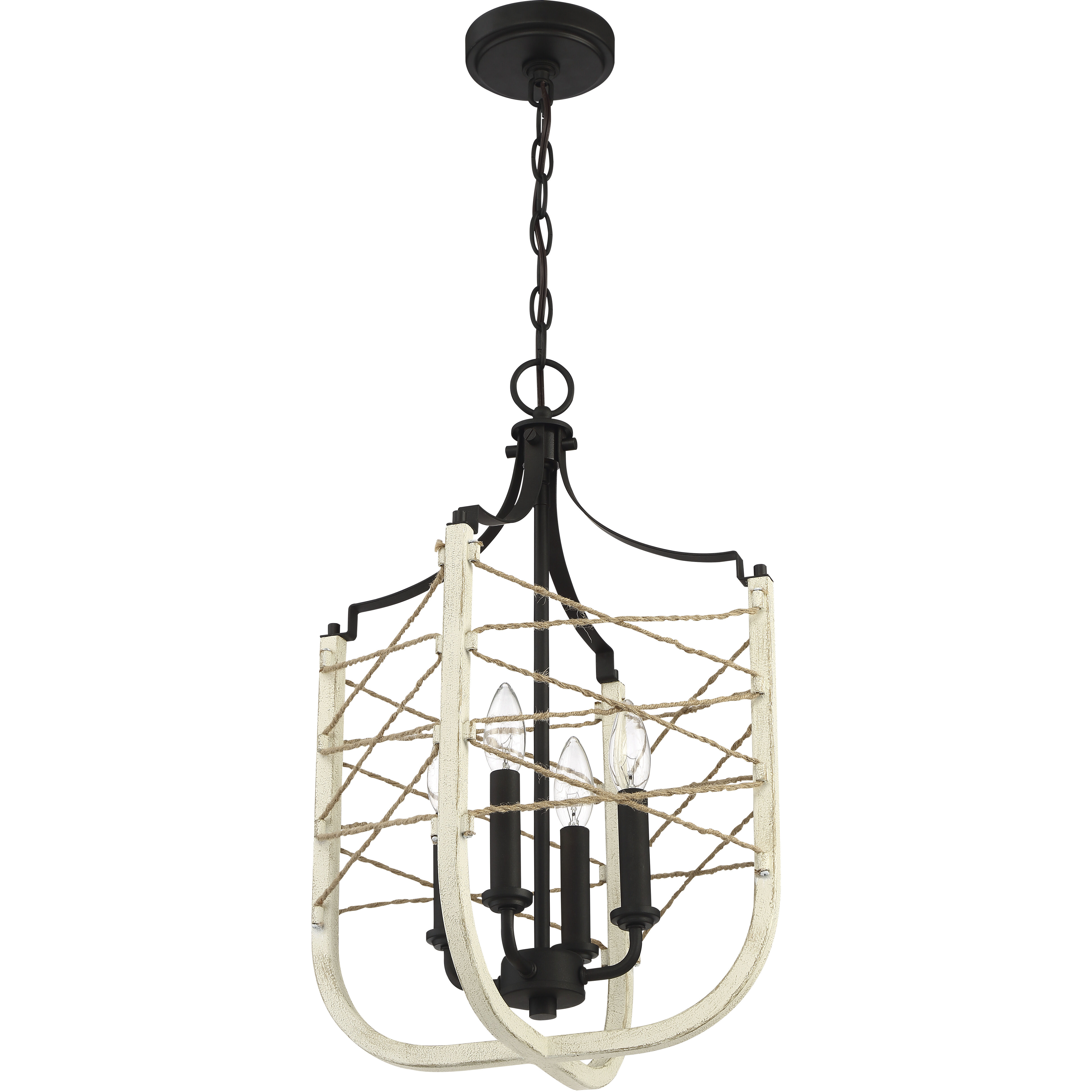 Cavendish 4 Light 14 inch Cottage White/Espresso Foyer Light Ceiling Light