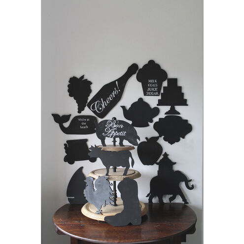 Chalkboard Black Dimensional Wall Art, Crest