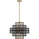 Kelvin 6 Light 20 inch Black with Warm Brass Accents Pendant Ceiling Light