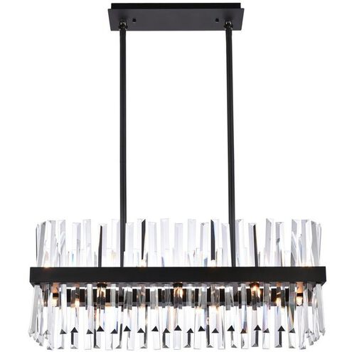 Serephina 16 Light 30 inch Black Linear Chandelier Ceiling Light