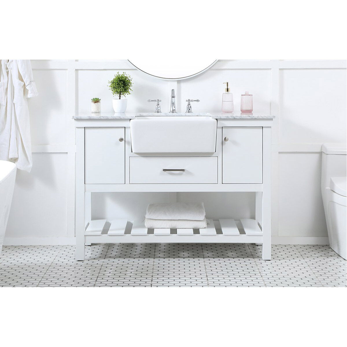 Clement 48 X 22 X 34 inch White Bathroom Vanity Cabinet