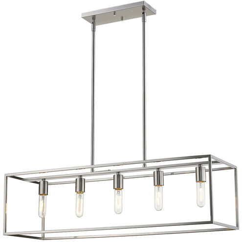 Cobar 5 Light 36 inch Satin Nickel Island Pendant Ceiling Light