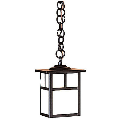 Mission 1 Light 5 inch Slate Pendant Ceiling Light in White Opalescent, No Accent